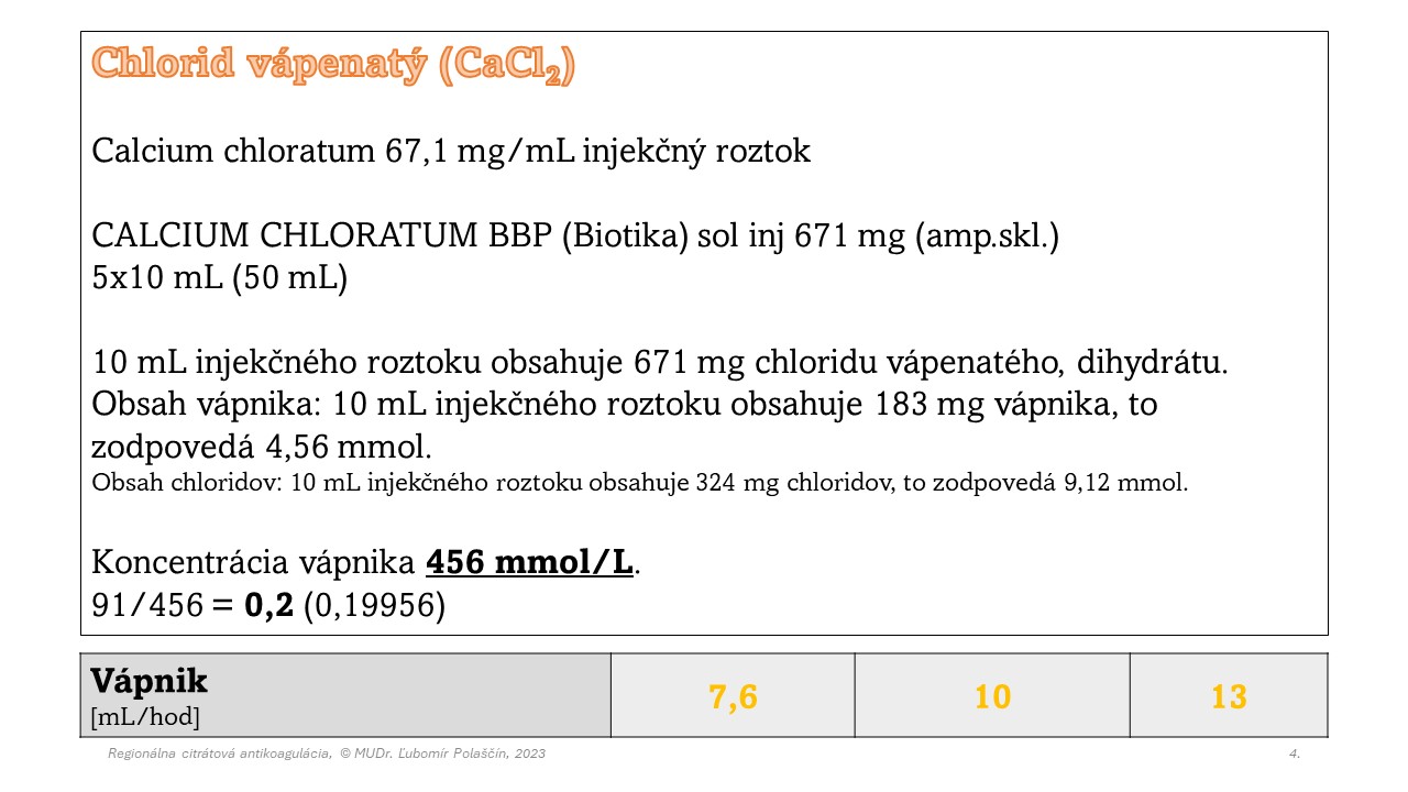 Regionálna antikoagulácia citrátom (Ci-Ca) 4 z 5